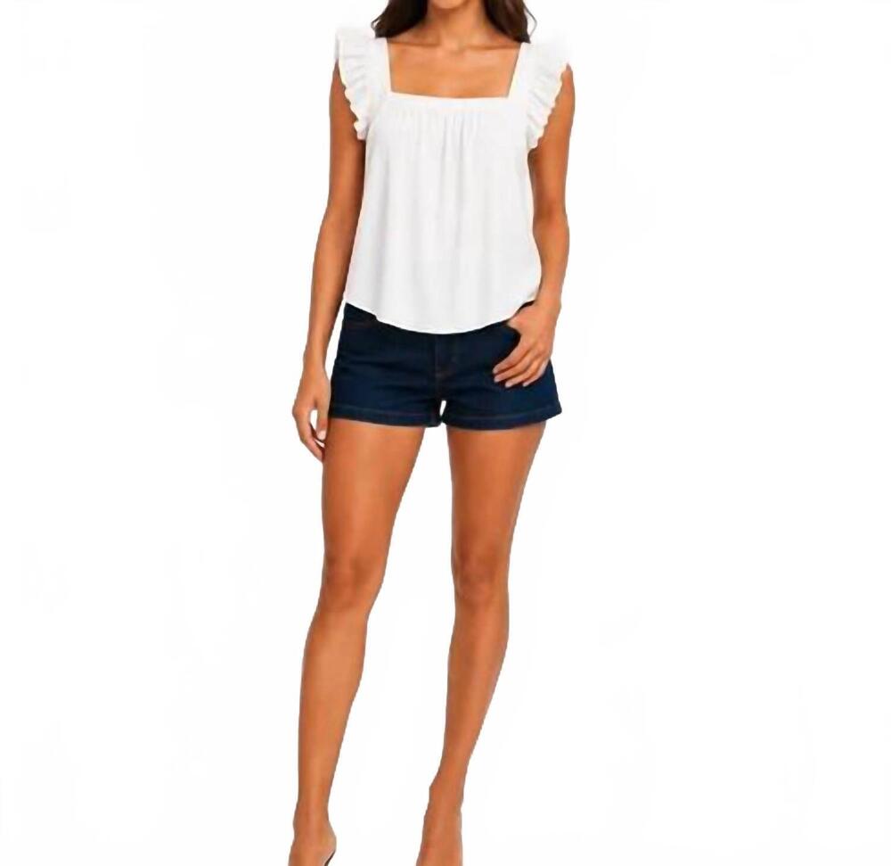 NEW ANOTHER LOVE kim ruffle sleeve top in white